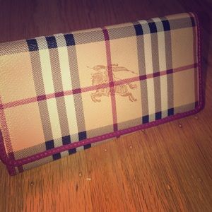Burberry Wallet, pink trim